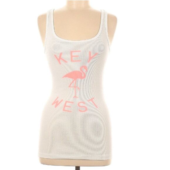 OLD NAVY, KEY WEST WHITE FLAMINGO TANKTOP - Picture 1 of 3